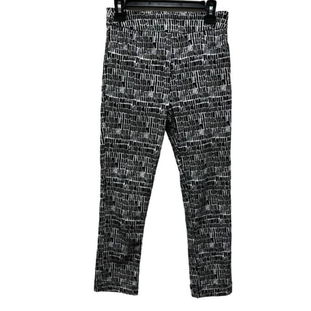 Soft Surroundings Womens XS Black & White Patterned Pants Stretch - Picture 1 of 7